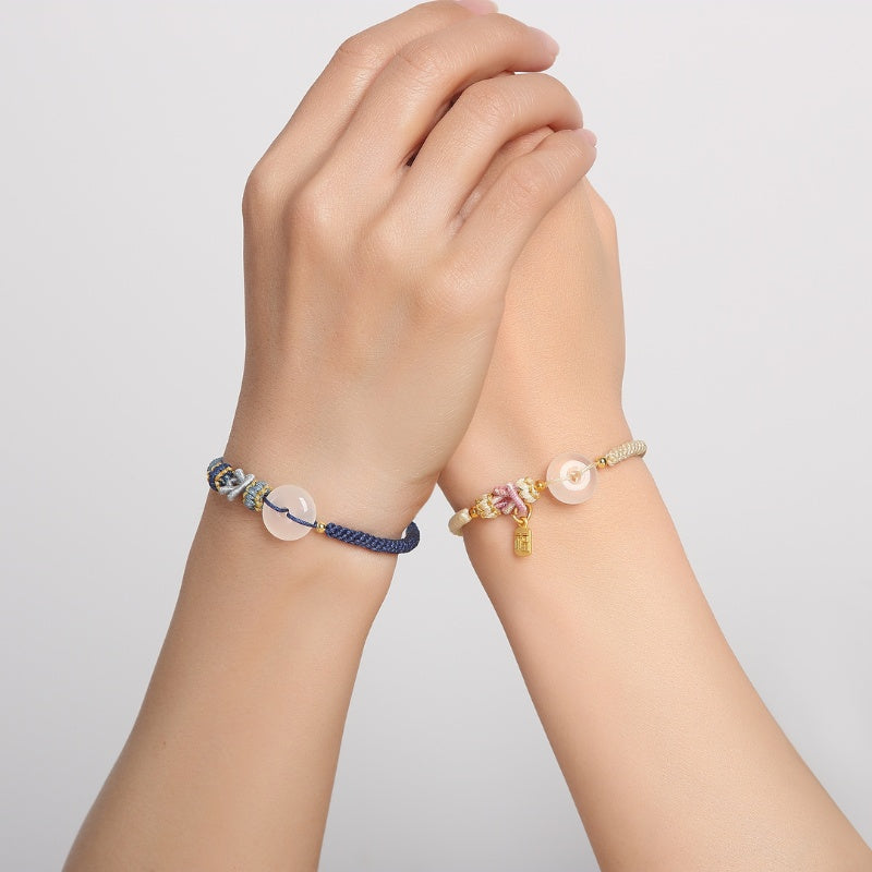 White Agate Fu Couple Bracelets - Give the Gift of Luck