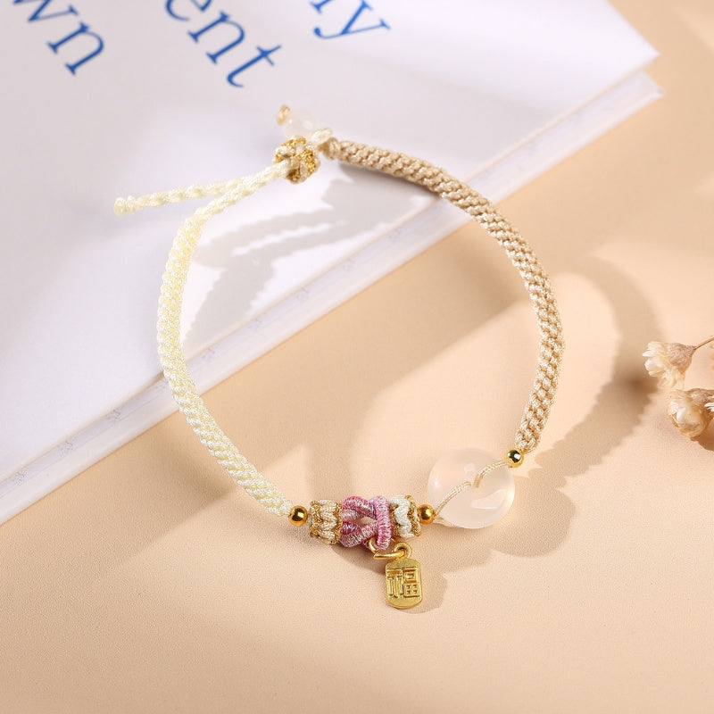 White Agate Fu Couple Bracelets - Give the Gift of Luck